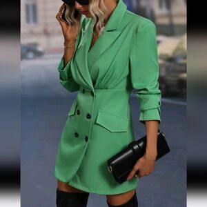 Suited blazer dress business mini dress Kelly green size Medium